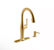 Kohler Faucet Sundae . Pull-Down Kitchen Faucet With Soap/lotion Dispenser