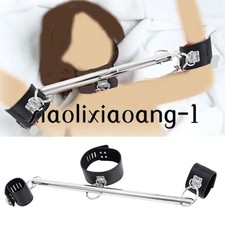 Metal Spreader Bar With Neck Collar Restraint Wrist Handcuffs Binding Kit