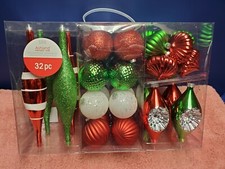 Ashland Christmas 32 Pc Glass Ornament Set. Shatterproof Glass Ornament Set  30