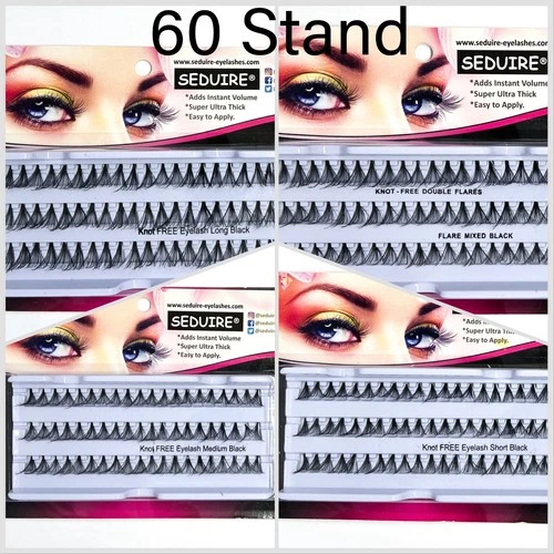 Knot Free Individual Eyelashes Cluster Lashes Volume Super Ultra Thick Flare 60P