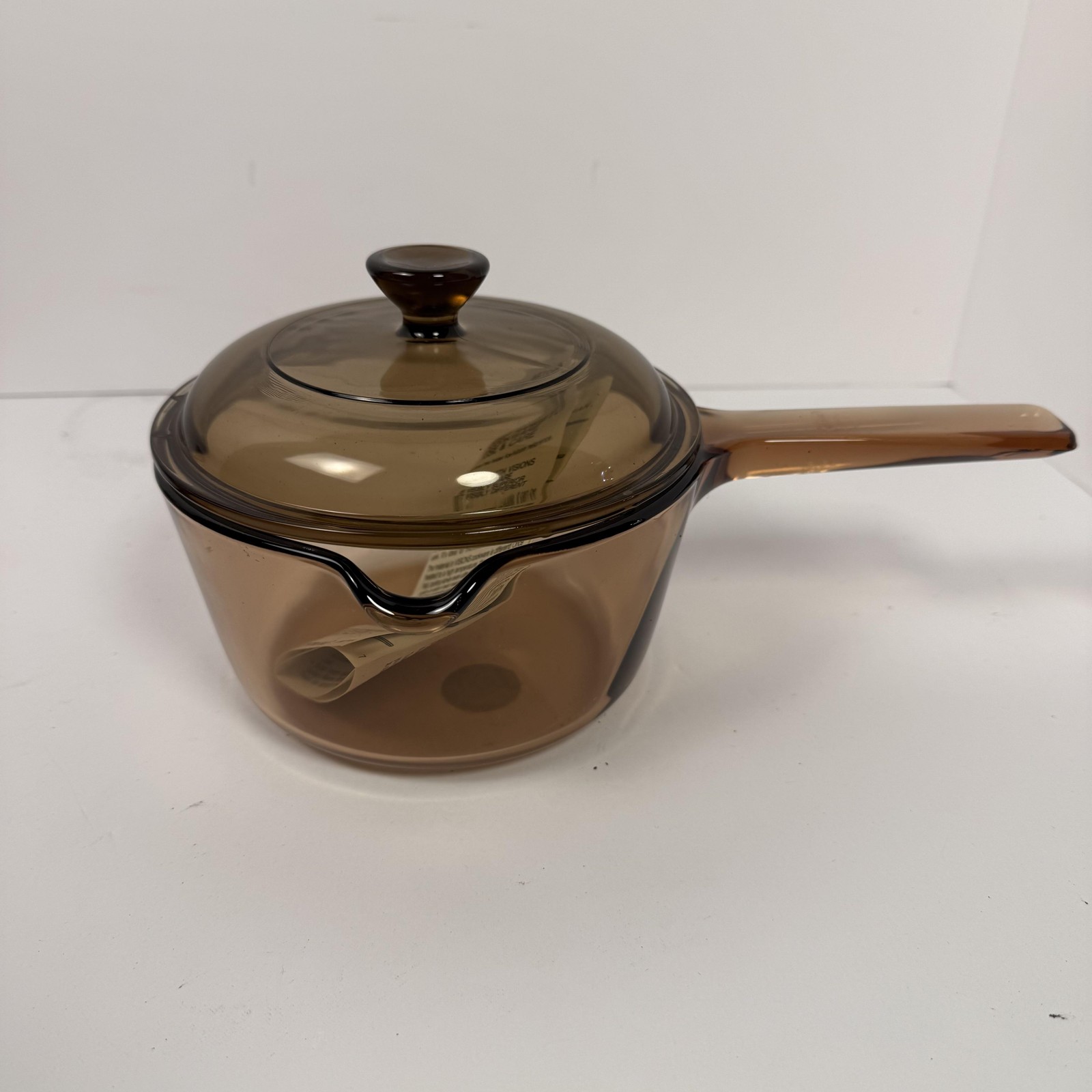 Vintage CorningWare Visions Rangetop Cookware Set Brown Glass Pots Lids USA 7 Pc