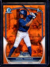 2023 Bowman Chrome Sapphire Edition Miguel Tamares Orange #/75 Tampa Bay Rays