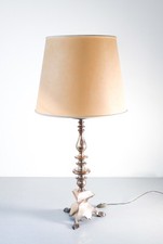 ⚜️ ABAT JOUR METALLO ALPACCA LAMPADA TAVOLO COMODINO CANDELIERE VINTAGE EPOCA