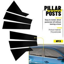 For Kia Forte Sedan 2019-2023 Gloss Black Door Window Pillar Post Cover Trim 6x For Kia Forte Sedan 2019-2023 Gloss Black Door Window Pillar Post Cover Trim 6x