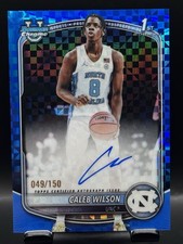 2025-26 Bowman Chrome U Caleb Wilson Blue X-Fractor On Card Auto /150 1st Bowman