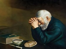 Grace by Eric Enstrom Daily Bread Praying At Dinner 16"X20" GLOSSY POSTER PRINT