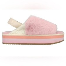 Toms Pink Furry Sofia Eva Slip On Slippers - 8