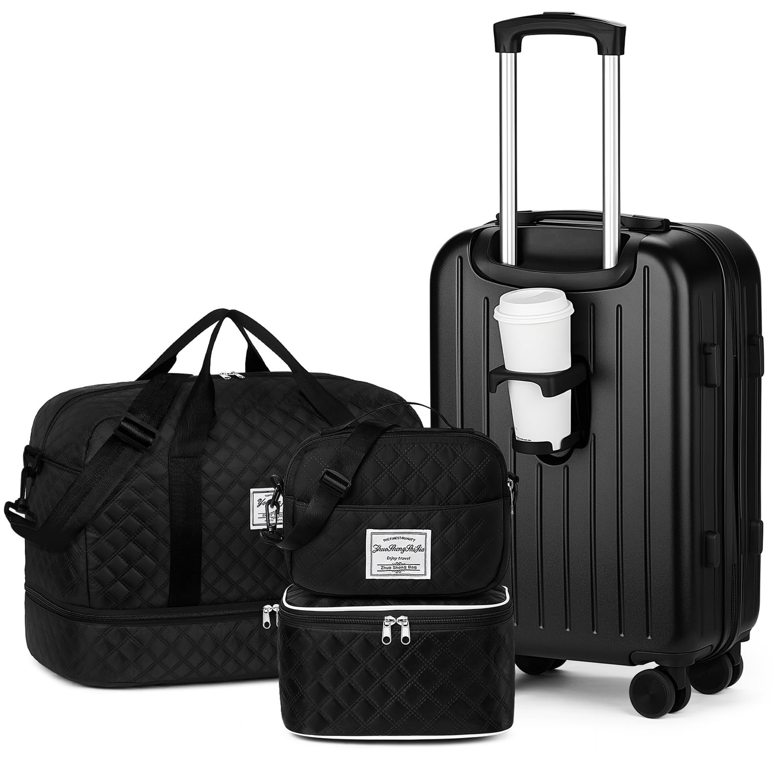 Sets For Women Men 4 Piece - Carry On Hardside Suitcase 20in