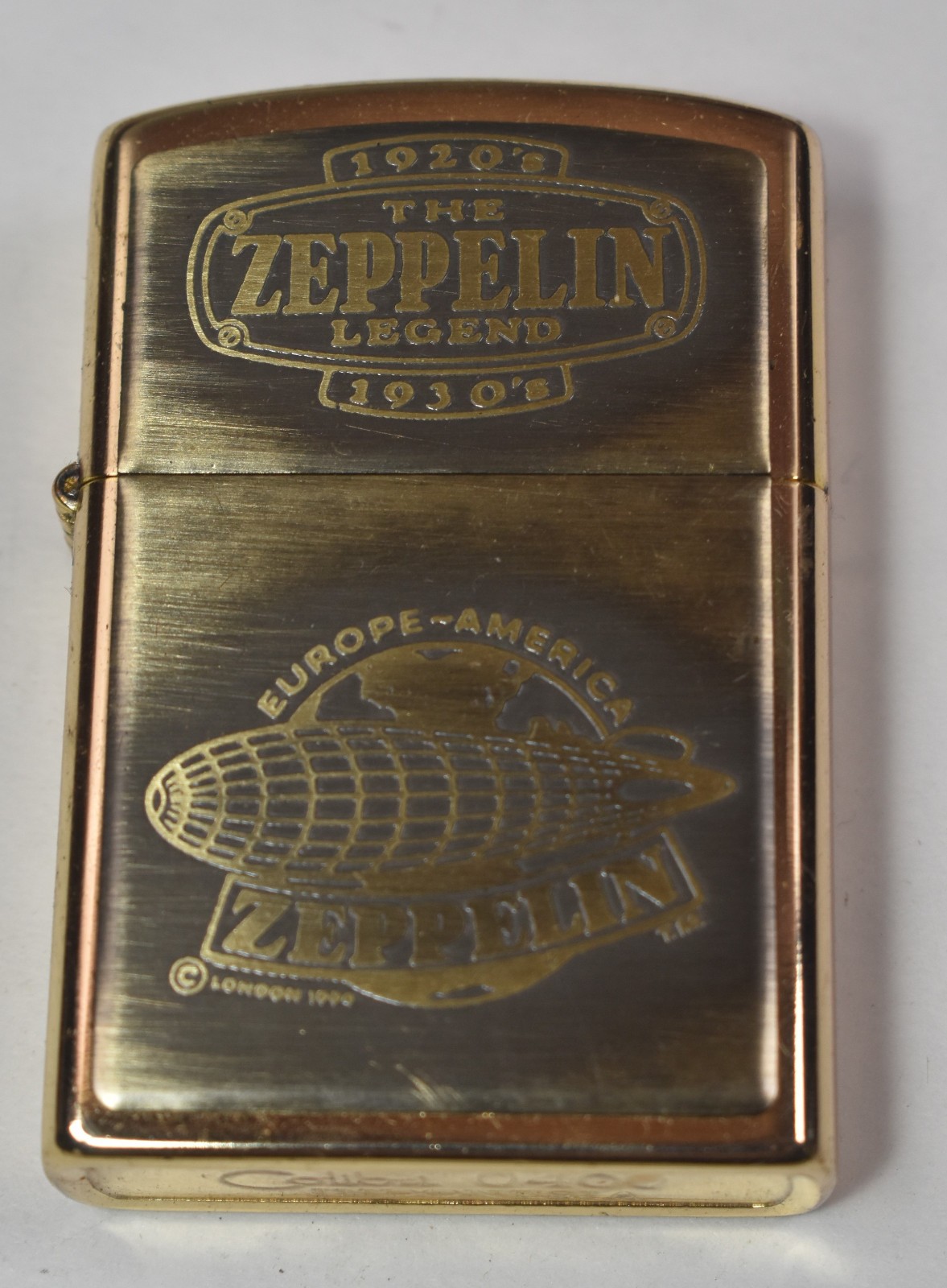 The Zeppelin Legend 1920s 1930s Colibri Brass Cigarette Lighter