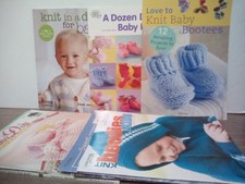 10 Baby Knitting Crochet Book Lot Afghans Booties Clothes Laytettes