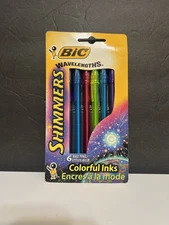 Bic Wavelengths Shimmers 6 Pack Colorful Ink Ball Pens 1997