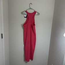 85 Womens Size M Nike Chill Rib Slim Sleeveless Midi Dress FN3679-629 Pink 2