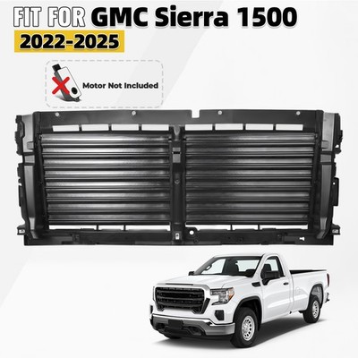 Front Upper Radiator Grille Shutter For 2022-2024 2025 GMC Sierra 1500 w/o Motor