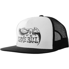 Ernie Ball Music Man Black  White Trucker Cap w/ Ernie Ball Eagle