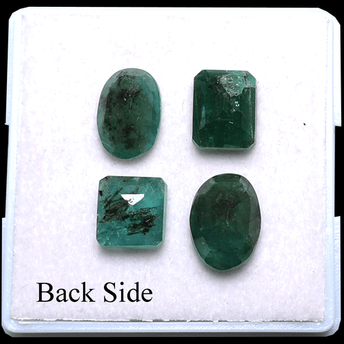 Lote de 4 piedras preciosas de corte facetado de lujo rústico ~ esmeralda natural de Zambia de 8 mm-11 mm - Imagen 6 de 10