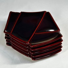 Urushi Tame-nuri Lacquer Dessert Plates Musubi Shape Set of Five