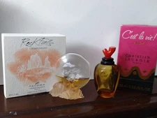 2 VINTAGE ROCK FALLS PACOMA MINI C'EST LA VIE CHRISTIAN LA CROIX PERFUME IN BOX 