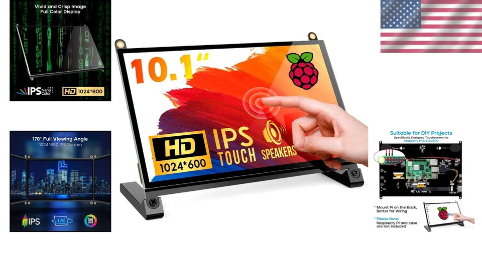 Driver-Free 10.1’’ Touchscreen for Raspberry Pi 5/4/3 - Image 2 of 4