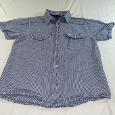 D coded Pearl Button Snap Men s Button Down Shirt Size Medium K-634