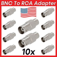 10 Pack BNC Jack to RCA Jack Adapter Female Coax Cable Connector Converter CCTV