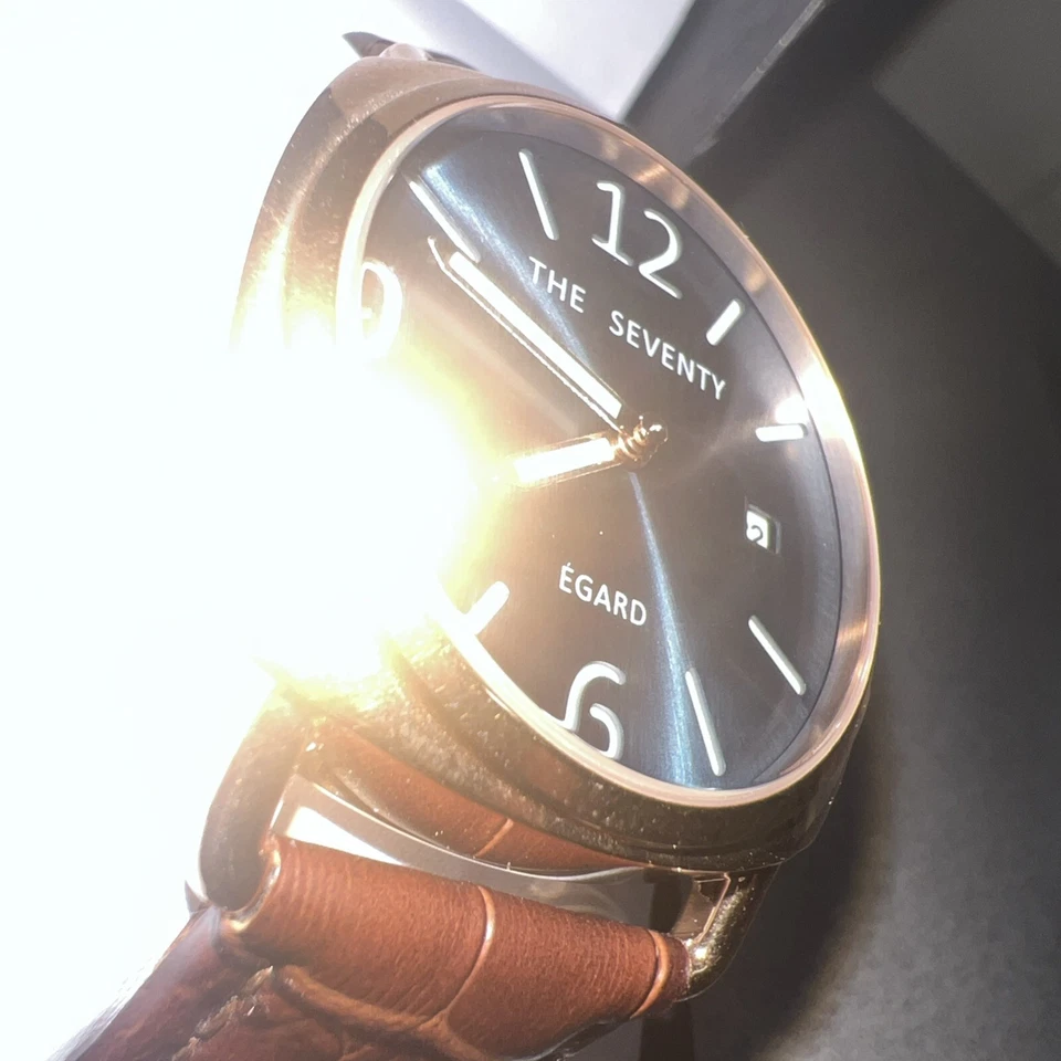 Cuero marrón dorado rosa Egard The Seventy para hombre Foto 2 de 3