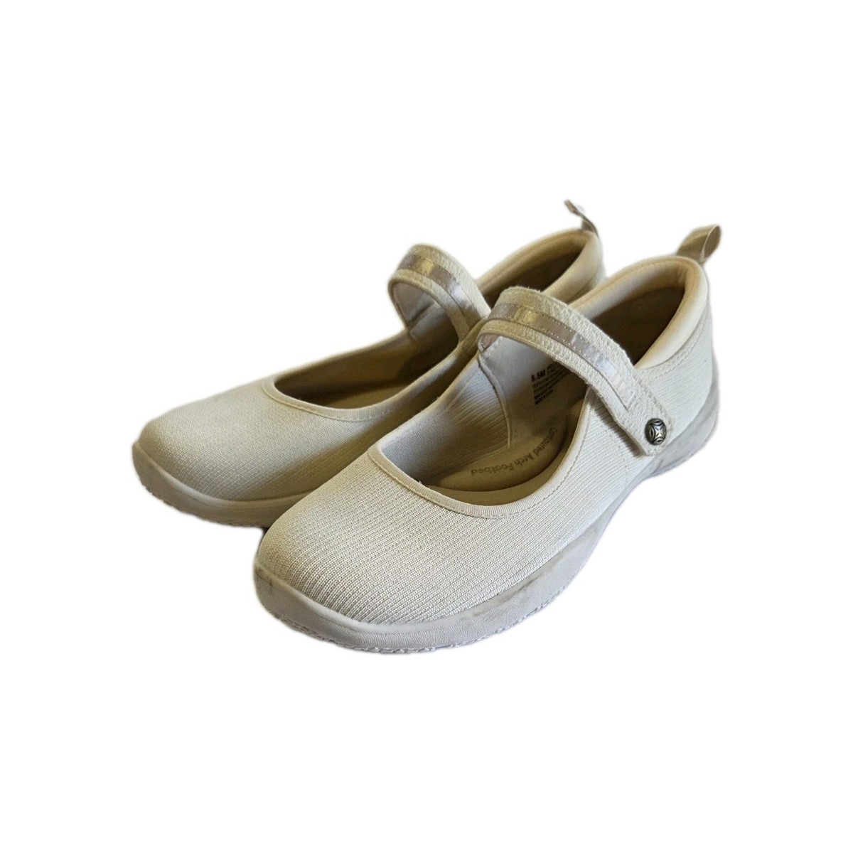 JBU women's Merry Knit Mary Jane Slip Ons Taupe 8.5 M View 2