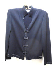 St. John Evening Black Jacket Embellished w/Bows and Sequins Sz 12