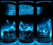 Glow in the Dark Back to the Future Futuristic DeLorean  Cup Mug Tumbler
