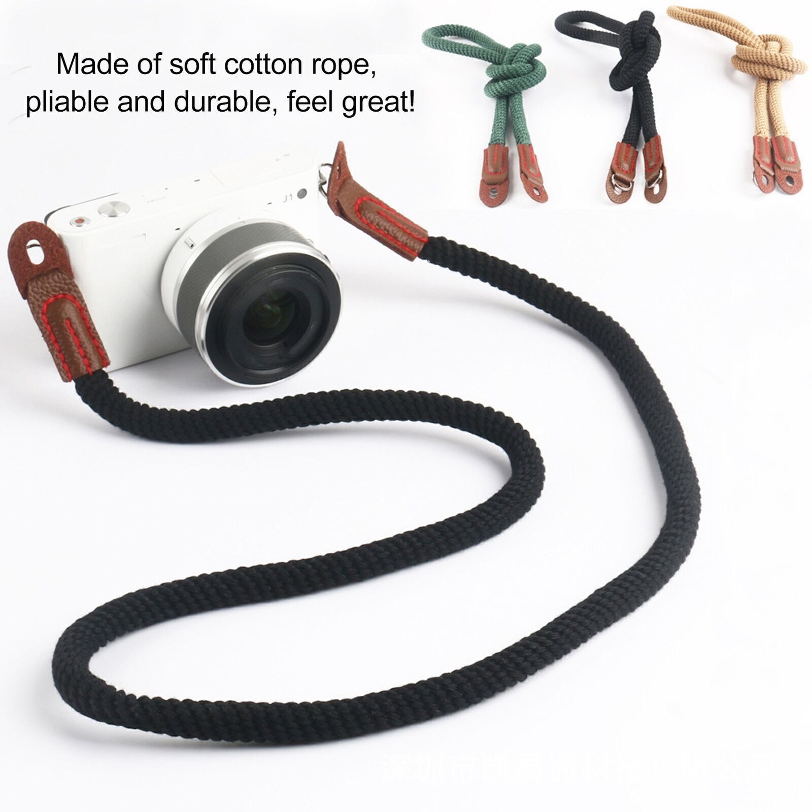 Cotton Artistic Simple Camera Strap Vintage Round Cord Camera Neck Strap