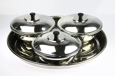 Dawat 7pc Set Stainless Steel Serving Set, Food Storage Set (9638x1 / 31902x3)