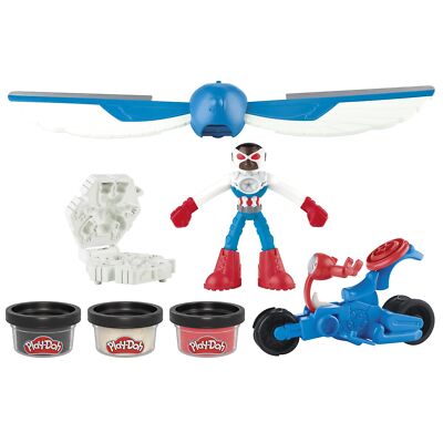 Play-Doh Marvel Captain America Moto-Slicer Playset with Bendy Action Figure,...