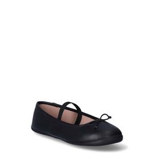 Wonder Nation Dress Shoes Girl's Size US 13 Black Bow Ballet Flat --25-336--
