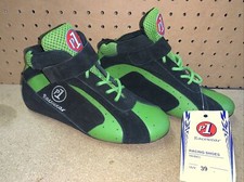 P1 Racewear RACING SHOE Size 39 New With Tag Black & Green Leather