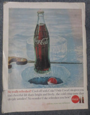 Coca Cola Ad Refreshing New Feeling  1960