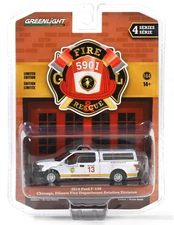 1:64 GreenLight *FIRE & RESCUE 4* 2016 Ford F-150 Fire Truck CHICAGO, IL NIP