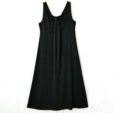 Talbots Dress Midi Women's S Black Sleeveless V Twist Neck Classic Minimalist