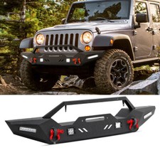 For 07-23 Wrangler Jkjl 20-23 Gladiator Jt Steel Front Bumper Wplate Led Light