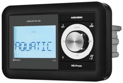 Aquatic AV CP6 Watertight Marine Radio IP65 4x72W max Bluetooth USB IOS Android