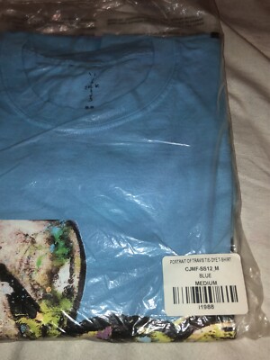 Travis Scott  Portrait of Travis Tie-Dye T-Shirt Size medium Blue George Condo