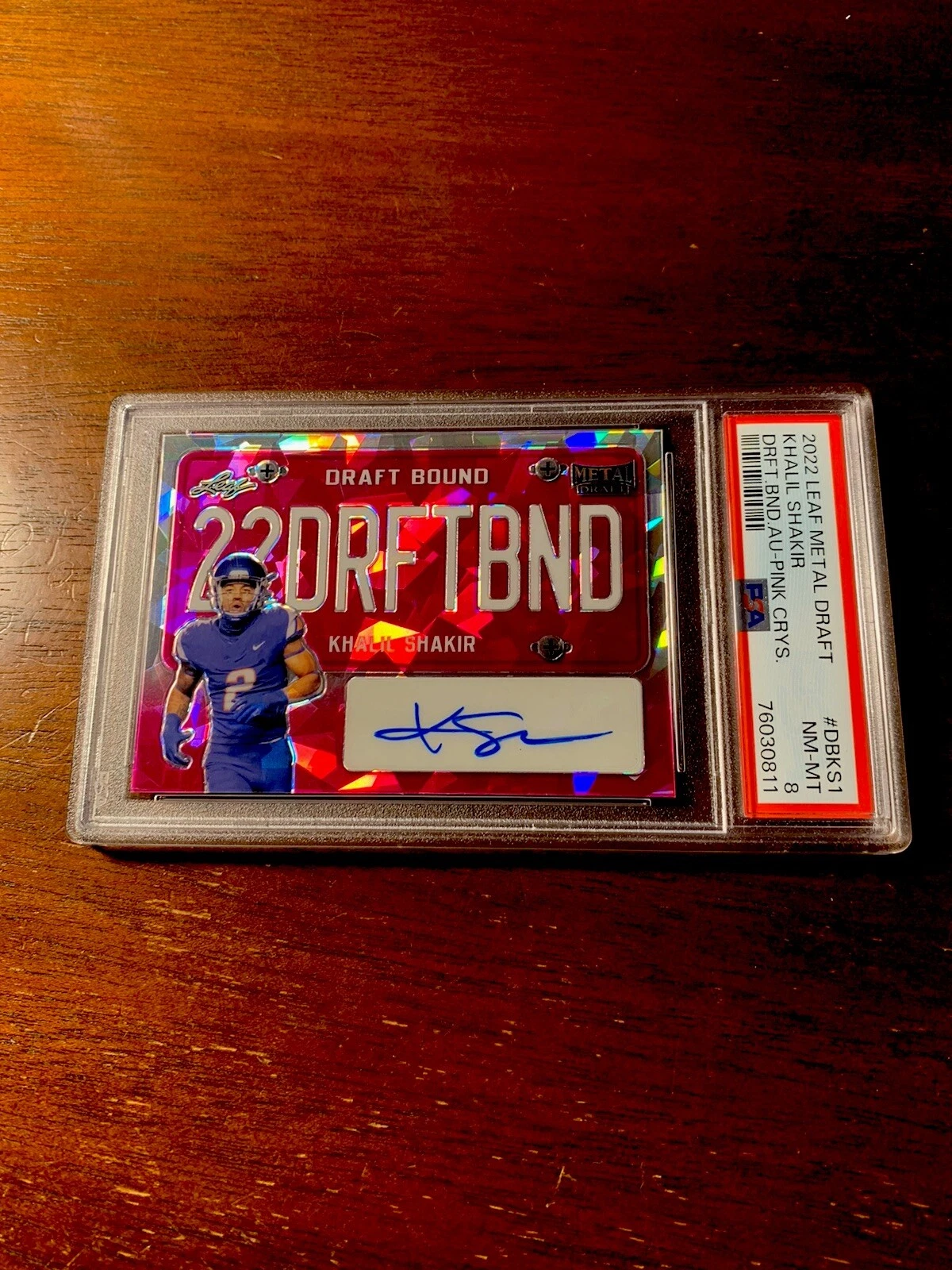 Khalil Shakir Leaf Metal Draft Draft Bound Autographs #DBKS1 Pink Crystal