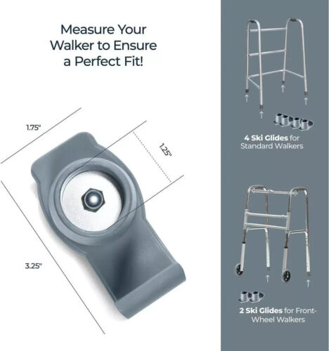 Walker Skis Glides for Folding Walkers 4 Pack Walker Accessories Walker Glides f - Picture 2 of 7