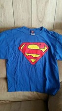 Authentic SUPERMAN Man of Steel Blue T-Shirt Sz L Classic Logo DC Comics Movie