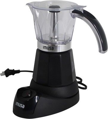 6 or 3cup Electric Espresso Maker, Black