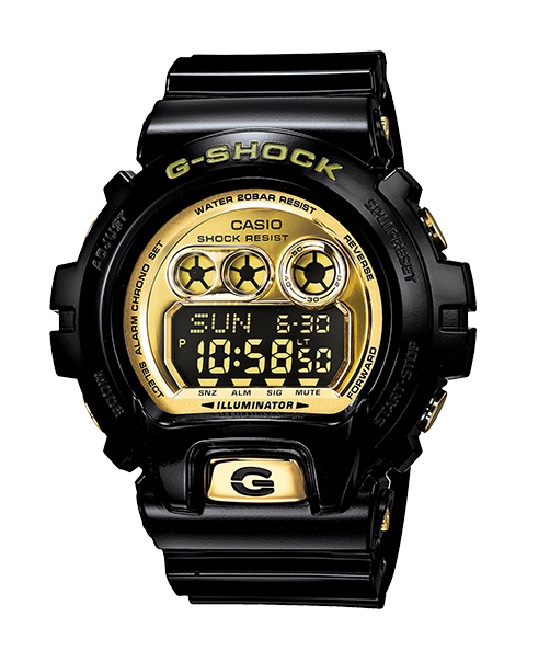 g shock glossy black and gold