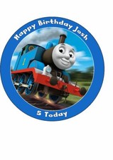 THOMAS THE TANK ENGINE NOVELTY EDIBLE BIRTHDAY CAKE TOPPER 7.5" ROUND #2