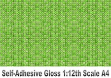Dolls House Wallpaper Stick-On Self Adhesive Floor Wall Tiles Green Mosaic Tiles