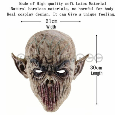Cosplay Scary No Mouth Big Ear Creepy Halloween Mask Full Face