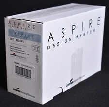 3 Count Aspire Cooper White Satin Screwless Wall Plates 4-Gang  9524WS