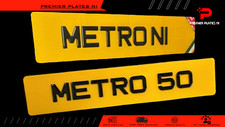 3D METRO GEL RESIN Number Plates - 20"/520mm - SHOW - IRISH - 50mm - PAIR X2