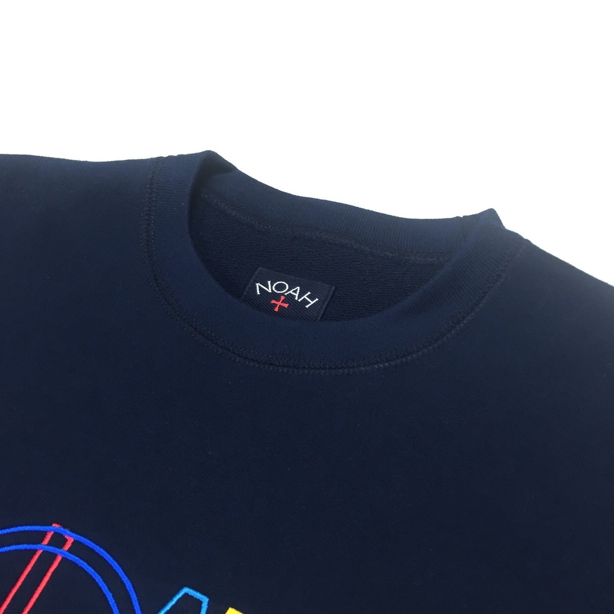DS Noah NY SS17 Navy Retro Logo Embroidered Crewneck Sweatshirt 